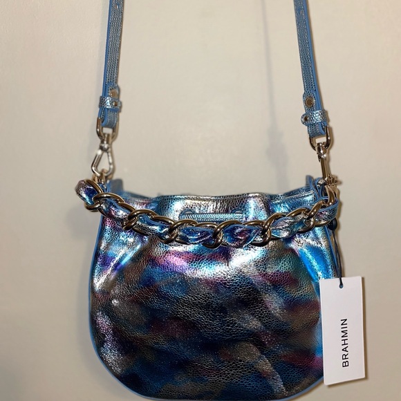 Brahmin Iridescent Blue Shoulder Bag - Picture 2 of 5